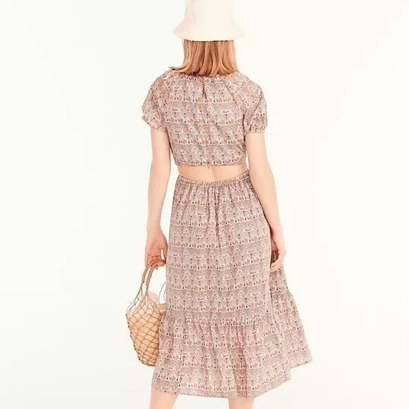 $248 NWT J. CREW Liberty of London Giorgia Duke Print Midi Dress 2 Mosaic Floral - Picture 3 of 8